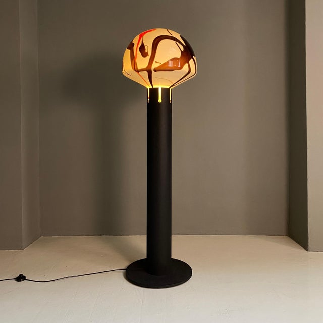 Mid-Century Modern Italian Floor Lamp with Decorated Murano Glass, 1970s For Sale - Image 12 of 16