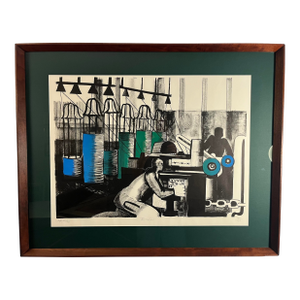 1974 Vintage "Barb" Lithograph by British Artist Geoffrey Key Signed Numbered