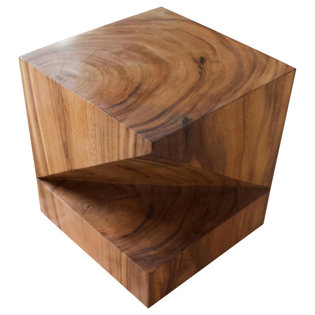 Solid reclaimed suar wood side table with a natural oil finish revealing the beautiful wood grain. Inspired by the art of...