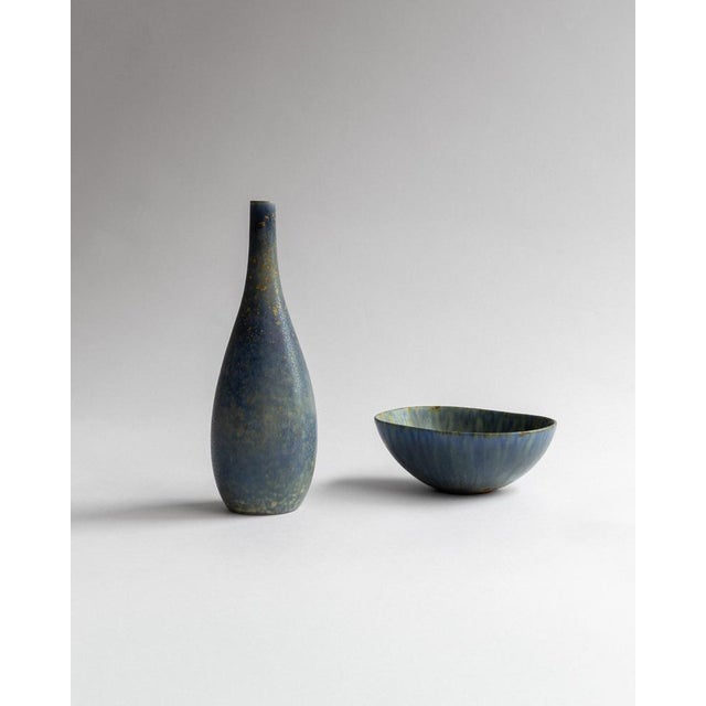 Blue Mid-Century Modern Ceramic Set by Carl-Harry Stålhane for Rörstrand, Sweden, 1950s, Set of 2 For Sale - Image 8 of 8