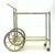 1970s Relocation Super Sale! Faux Bamboo Brass Bar Cart With Tinted Glass Shelves For Sale - Image 5 of 12