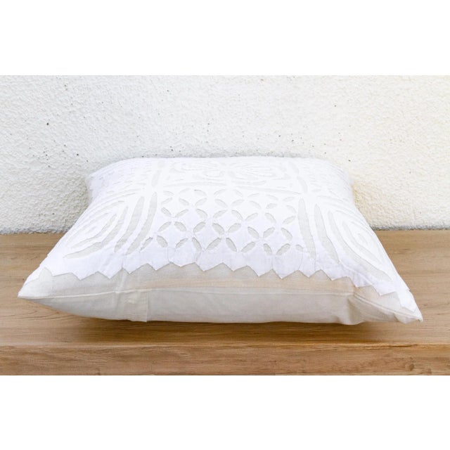 Marigold Dreams Applique Pillow Cover For Sale In Los Angeles - Image 6 of 8