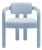 Double Arch Dining Chair in Baby Blue Cotton Velvet from Insidherland For Sale