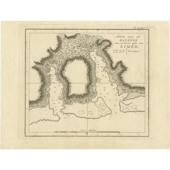 Early 19th Century Antique Map of the Harbour of Taloo by J. Cook, 1803 For Sale - Image 5 of 5