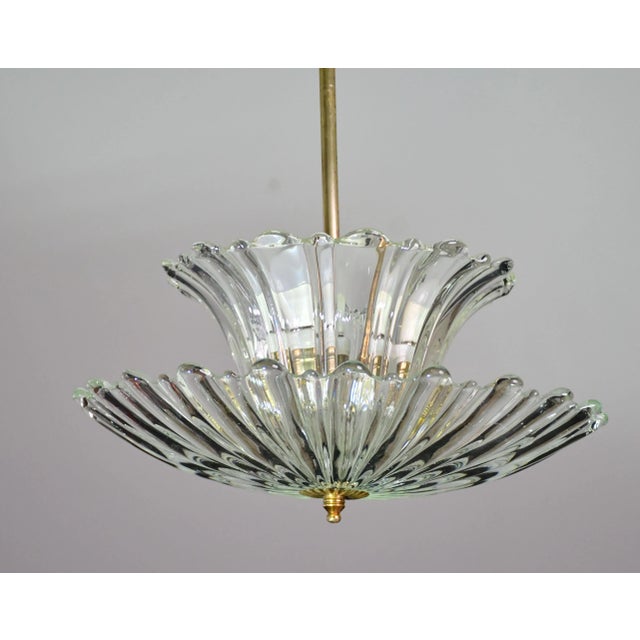 1950s Elegant Art Decò Pendant Light Murano Glass by Barovier, 1950 For Sale - Image 5 of 14