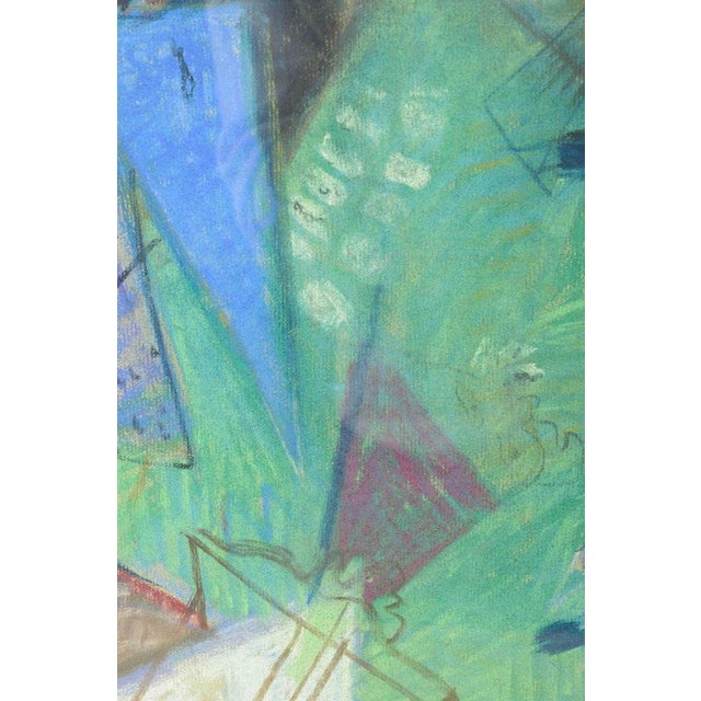 Modern Bertil Wahlberg, Colorful Abstract Composition, 1947, Pastel on Paper For Sale - Image 3 of 6