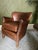 Vintage Brazilian Leather Armchair with Antique Brass Studs For Sale - Image 4 of 17