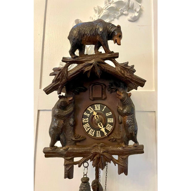 Antique Black Forest Carved Bear Cuckoo Clock, 1880 For Sale - Image 18 of 18