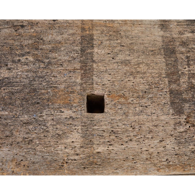 Monumental Reclaimed Wood Plank Top Iron Console 13.5 Ft For Sale - Image 17 of 18