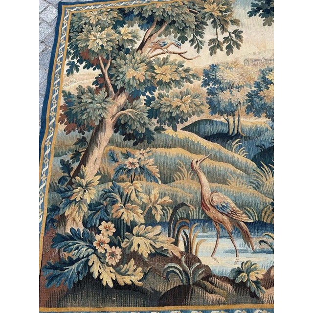 1940s Vintage French Aubusson Tapestry in Silk and Wool, 1940s For Sale - Image 5 of 18
