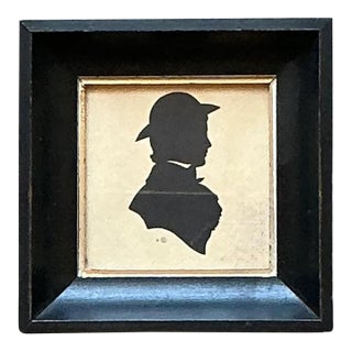 Vintage Silhouette Portrait in Black Frame For Sale