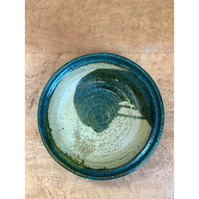Vintage Abstract Glazed Pottery Bowl For Sale In West Palm - Image 6 of 12