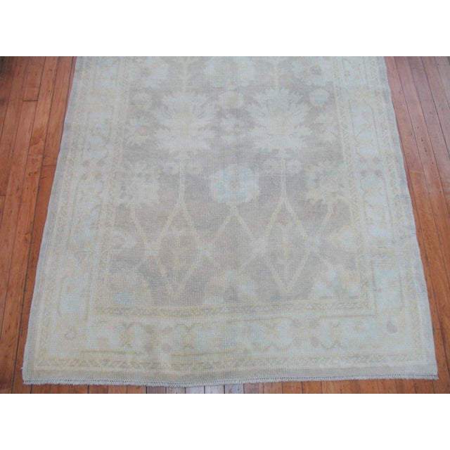 American Vintage Inspired Turkish Oushak Carpet - 4'2" x 6'2" For Sale - Image 3 of 4