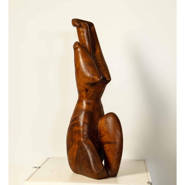 Wood Mid Century Wooden Figure Sculpture For Sale - Image 7 of 7