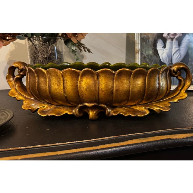 Bring a touch of Hollywood Regency glamour to your space with this stunning mid-century modern centerpiece bowl by Freeman...