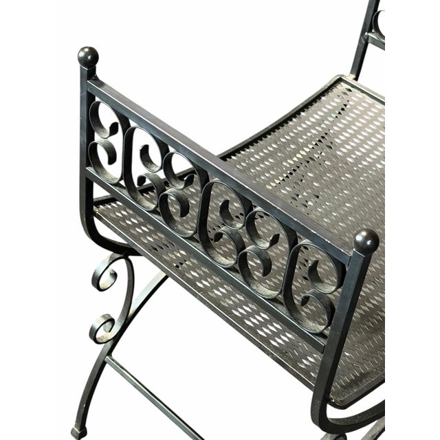Vintage Arthur Umanoff Granada Style CastIron Bench For Sale In New York - Image 6 of 7