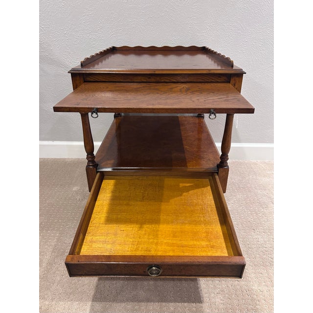 English Late 20th Century Southampton Wood Side Table / Server For Sale - Image 3 of 9