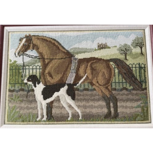 Custom Framed Hand-Embroidered English Country Needlepoints – Set of Four For Sale - Image 14 of 18