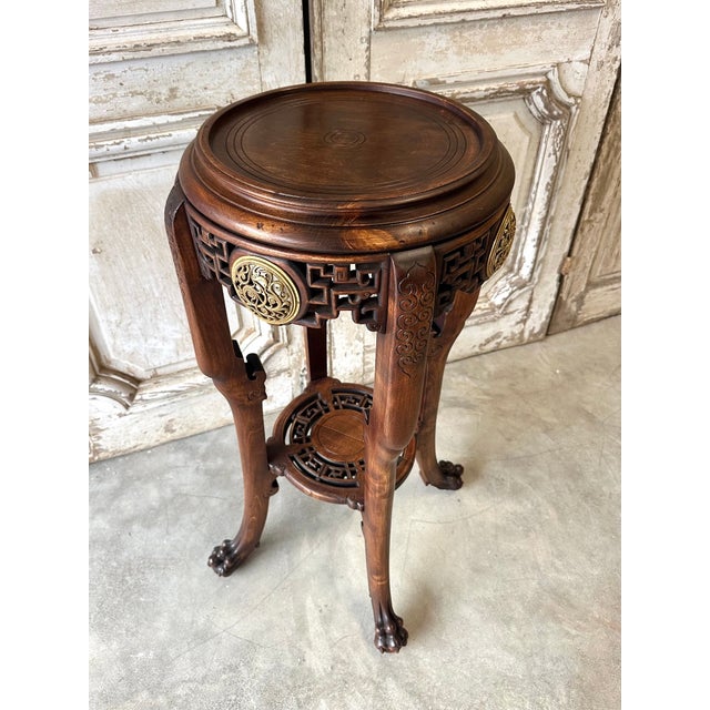 Vintage Japanese Pedestal Table, 1900 For Sale - Image 5 of 10