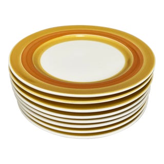 Vintage 1970s Japanese Royal M Capri Salad Dessert Plates- Set of 8 For Sale