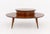 Mid-Century Modern Mahogany Circular Cocktail Table, with circular top tier having slide cabinet on four tapered legs with...