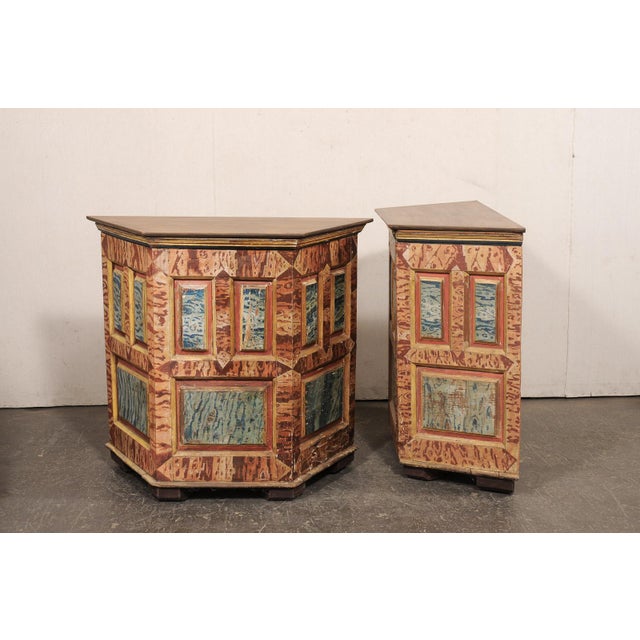 18th C Italian Halved-Hexagon Demi Cabinets For Sale - Image 10 of 10