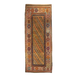 19th Century Geometric Floral Ganjeh Carpet For Sale