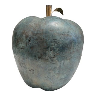 Mid-Century Modern Verdigris Metal Apple Sculpture For Sale