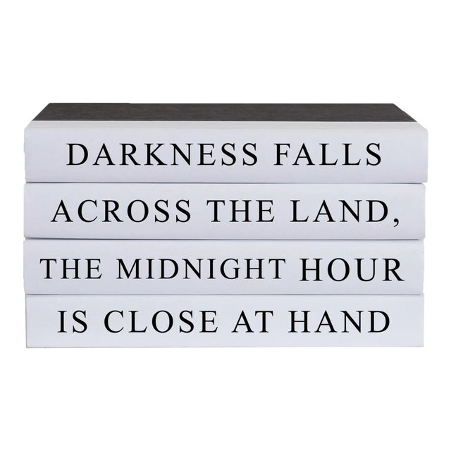 Decorative Books - Quote Book Stack - "Darkness Falls" For Sale