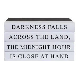 Decorative Books - Quote Book Stack - "Darkness Falls"