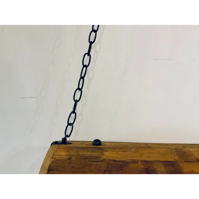 Contemporary Organic Modern Reclaimed Barrel Wood Chandelier For Sale - Image 3 of 7