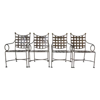 Vintage Mario Papperzini Attributed Iron Patio & Garden Dining Chairs - Set of 4 For Sale