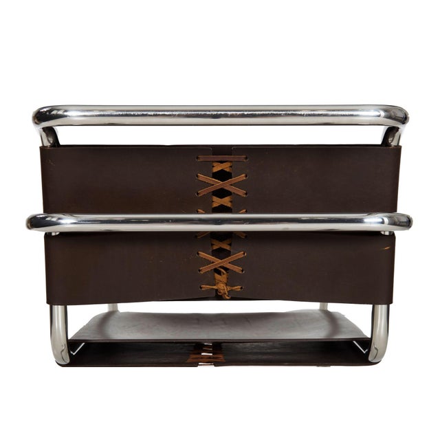 Metal Pair of Vintage 1970s Mies Van Der Rohe Mr20 Leather and Chrome Armchairs For Sale - Image 7 of 18