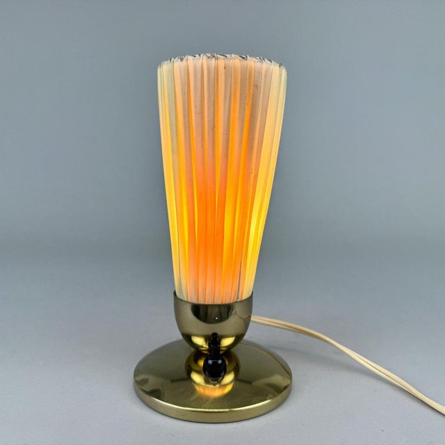 Mid-Century Brass Table Lamp by Rausendorf Bautzen, Germany, 1960s For Sale - Image 3 of 12
