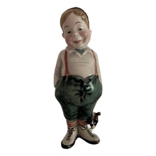 Vintage Small Boy & Dog Porcelain Figurine Titled “Butch” by Gort For Sale