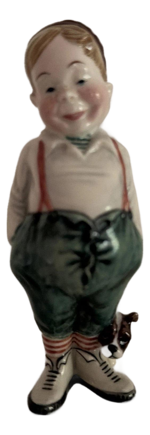 Vintage Small Boy & Dog Porcelain Figurine Titled “Butch” by Gort