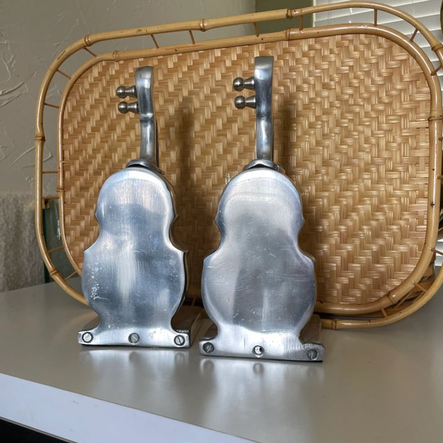 Vintage Cello Violin Bookends For Sale - Image 4 of 6