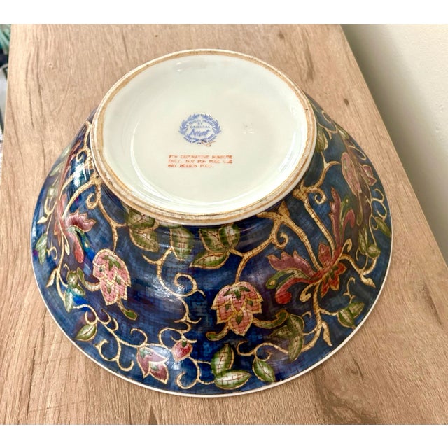 Large Chinese Hand Painted Lotus Bowl - 14" Wide For Sale In New York - Image 6 of 9