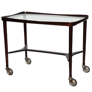 1950s Italian Modern Solid Rosewood Bar Cart