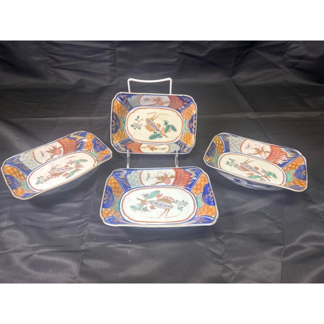 19th Century 19th Century Japanese Arita Imari Porcelain Rectangular Trays - Set of Five For Sale - Image 5 of 8