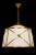 Aspire Medium - Pleated linen drum shade fixture, cast brass crosshatched frame with medallion detail. Diffuser optional.
