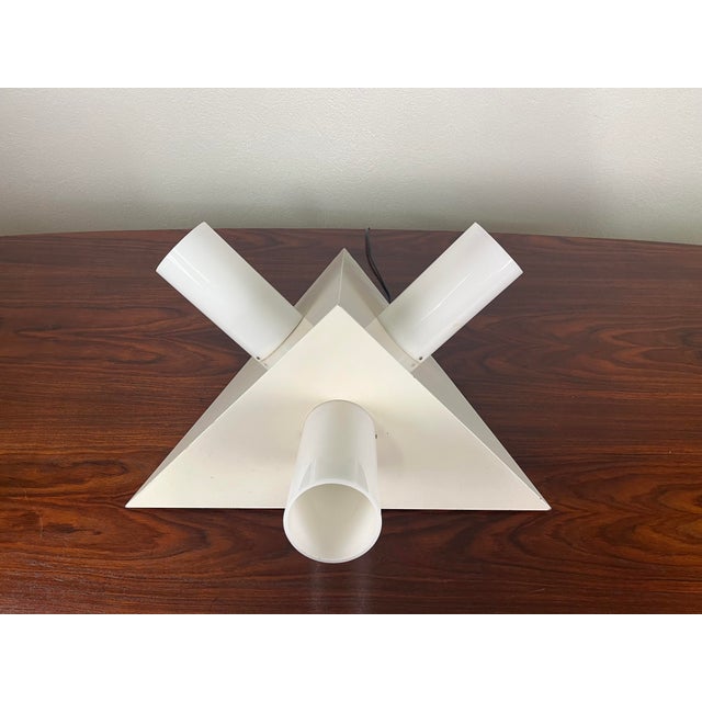 Vintage Space Age Metal and Acrylic Pyramid Table Lamp, 1960s For Sale - Image 6 of 9