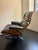 Mid-Century Modern Authentic Herman Miller Eames Lounge Chair & Ottoman — Walnut Shells, Black Leather, Dated & Labeled November 2001 For Sale - Image 3 of 8