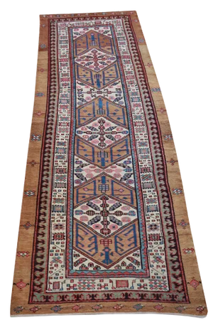 Persian Hand-Knotted Wool Sarab Runner - 3'8" X 12'