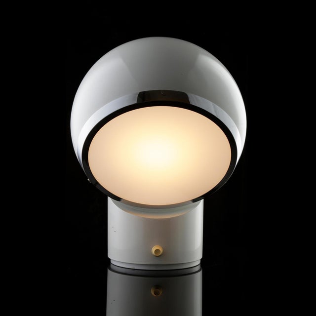 Another extremely rare, white-lacquered table lamp from our collection is the "Zeus" lamp by the Italian industrial...