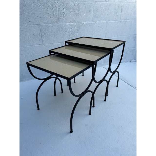 Metal 1950s French Gigogne Nesting Tables - Set of 3 For Sale - Image 7 of 11