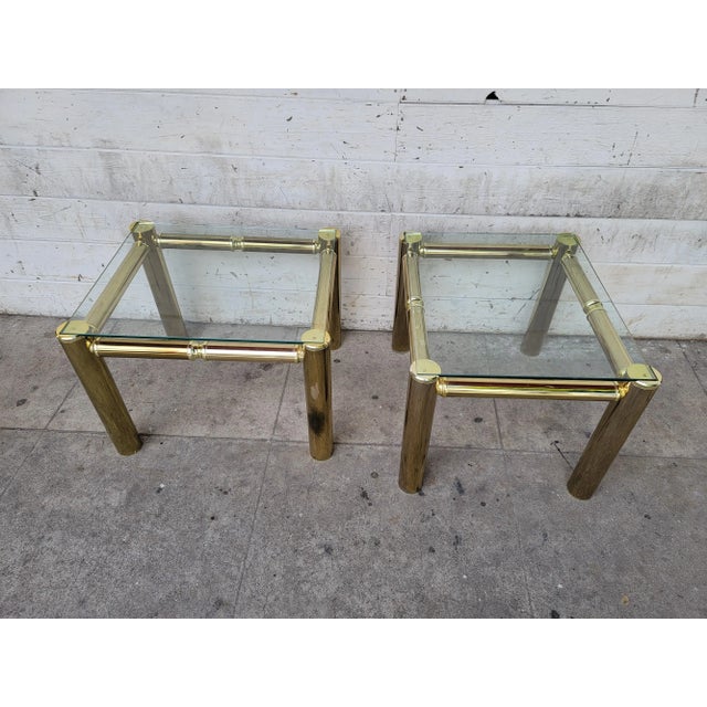 Hollywood Regency 1980s Two Mastercraft Style Side Tables For Sale - Image 3 of 18