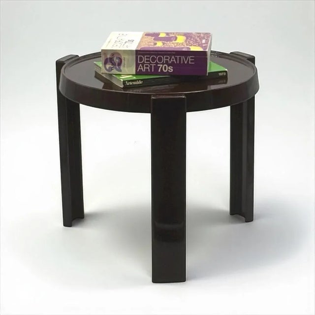 Brown Italian Space Age Side Table in Brown Plastic, 1970s For Sale - Image 8 of 11