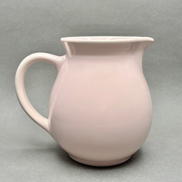 Contemporary Vintage Primagera Portugal Soft Pink Ceramic Pitcher For Sale - Image 3 of 9