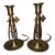 1960's Tilting Brass Candlestick Holders With Drip Tray & Holder - A Pair For Sale